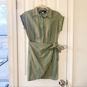 Francesca’s | Blue Rain Striped Wrap Dress xxs